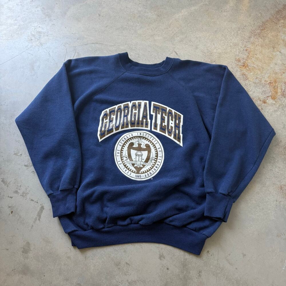 Vintage 80’s University of Georgia Tech Retro Casual Crewneck Sweatshirt Size XL